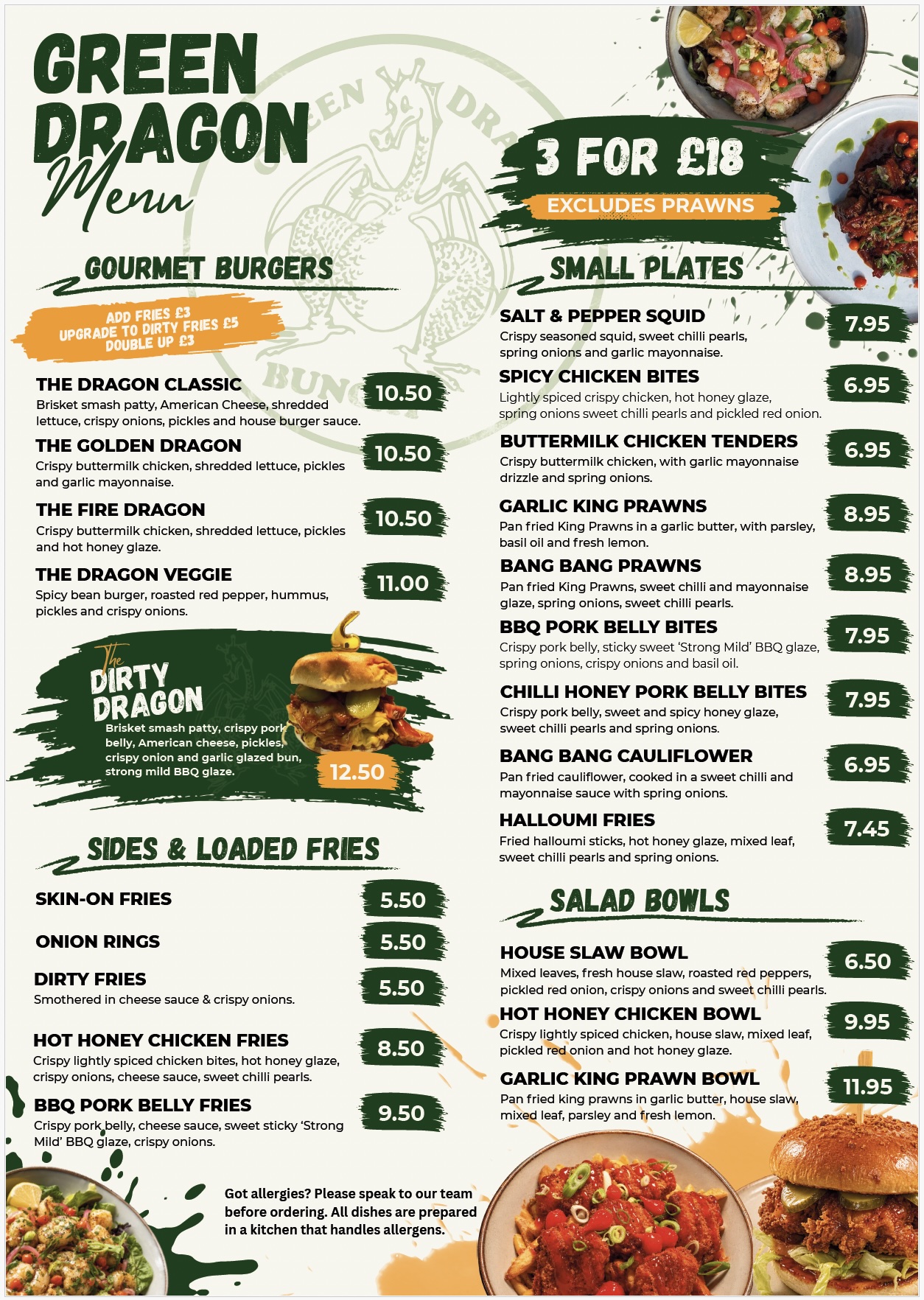 Green Dragon Menu
